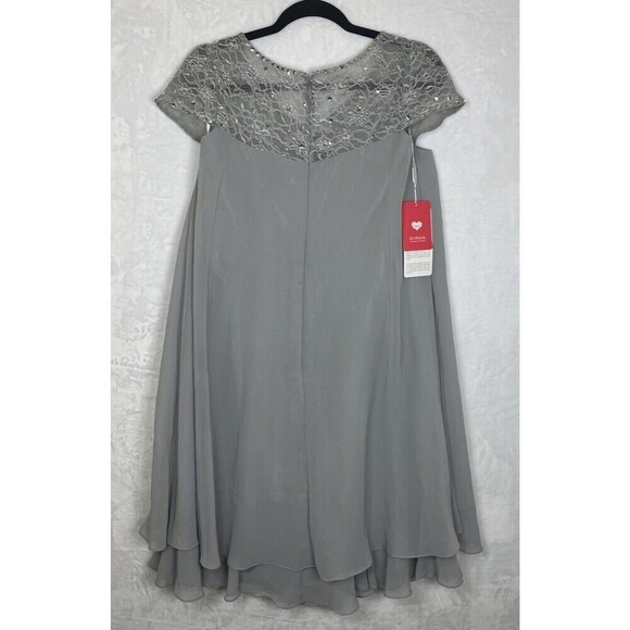 JJs House Wedding Formal Dress Flowy Silver Gray Sequins Size 8 NWT - Picture 9 of 10